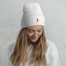 Load image into Gallery viewer, Cuffed Heroic Beanie - White, Black, and Red!