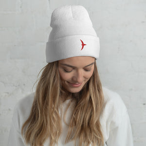 Cuffed Heroic Beanie - White, Black, and Red!